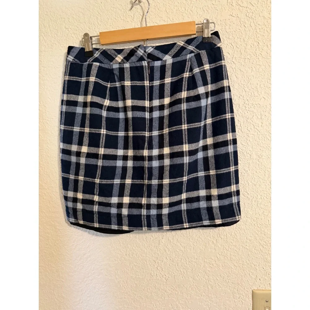 Tommy Hilfiger Womens Navy Blue Plaid Cotton Mini Skirt Size 4 Lined Preppy